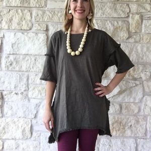 Olive Tunic with Fringe edge